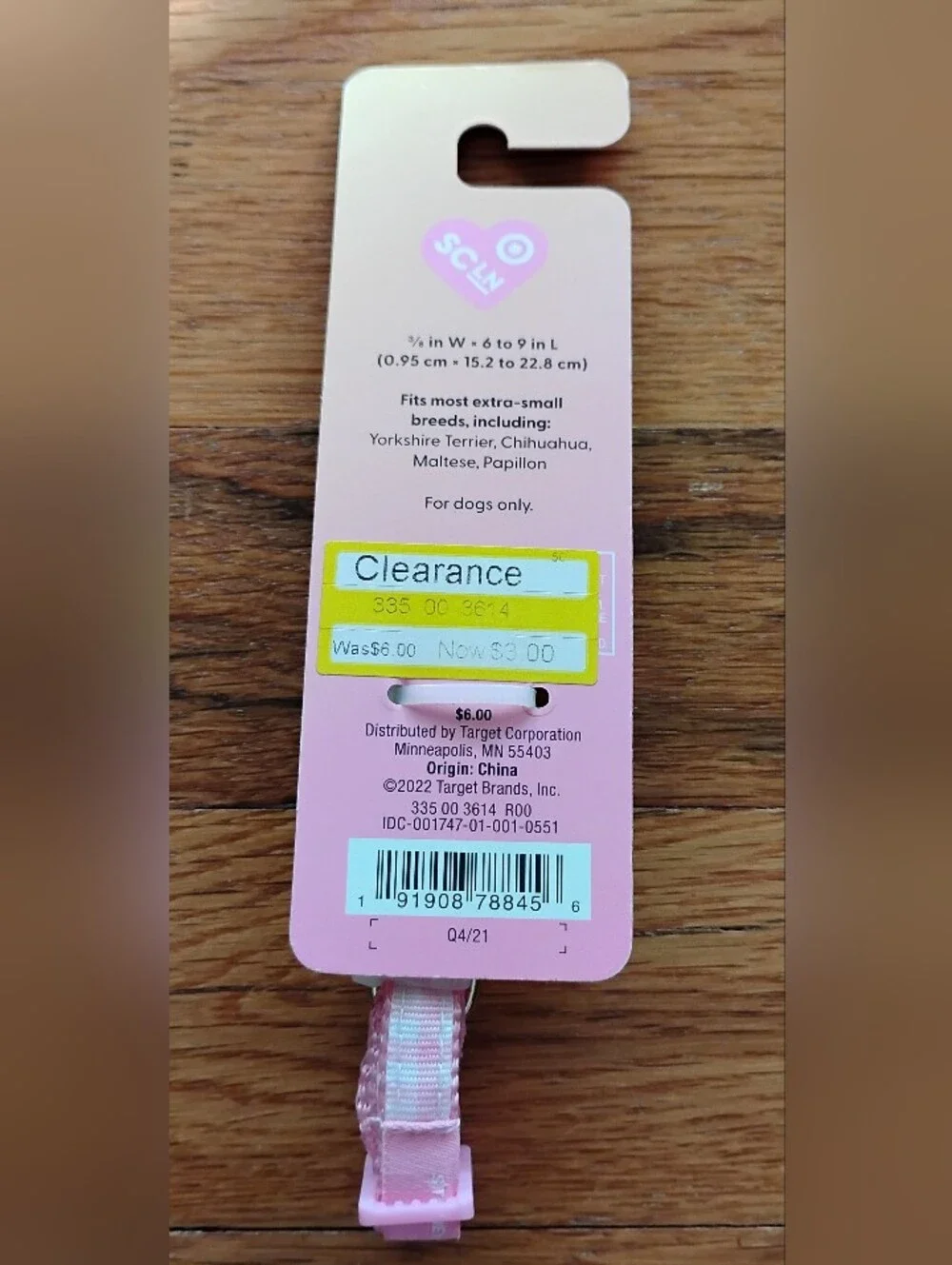 NWT (MSRP $6) Stoney Clover Lane x Target Pink Gingham XS Dog Collar #4 prep